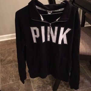VS Pink Quarter Zip- Size M